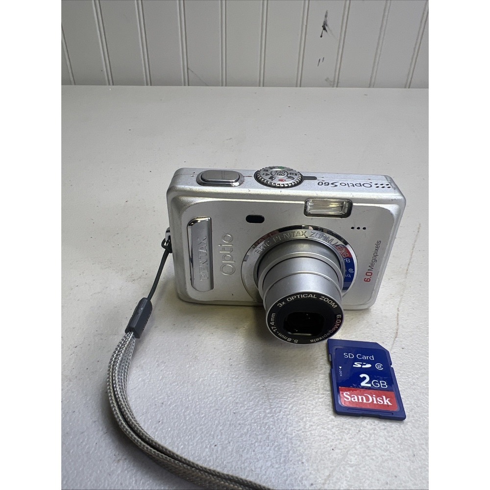 Pentax Optio S60 6.0MP Digital Camera - New Battery-SD Card-Tested